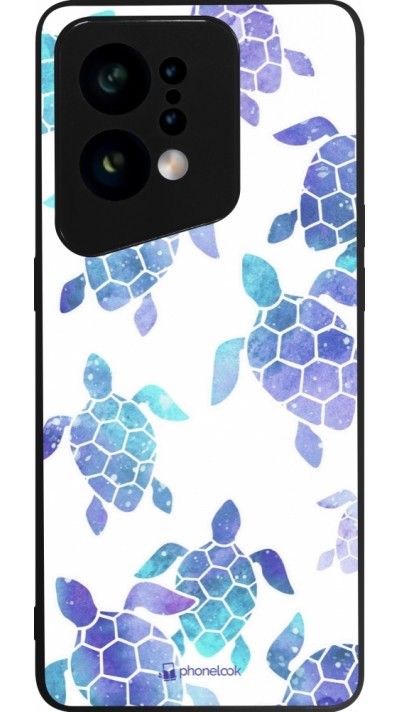 OPPO Find X5 Case Hülle - Silikon schwarz Turtles pattern watercolor