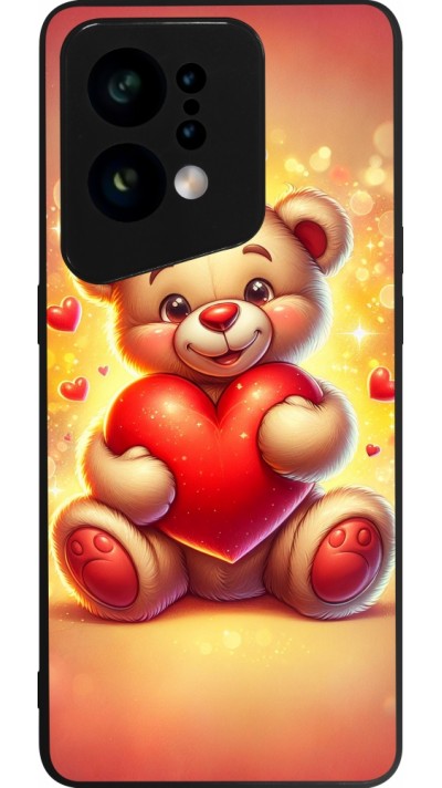 OPPO Find X5 Case Hülle - Silikon schwarz Valentin 2024 Teddy Liebe