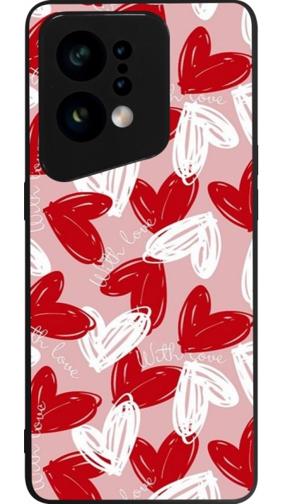 OPPO Find X5 Case Hülle - Silikon schwarz Valentine 2024 with love heart