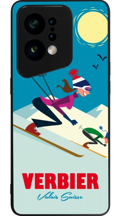 OPPO Find X5 Case Hülle - Silikon schwarz Verbier Ski Downhill