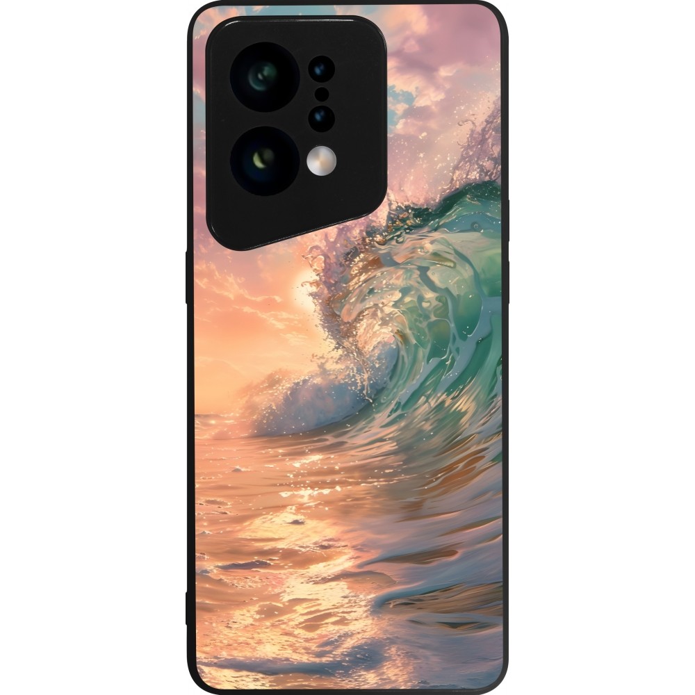 OPPO Find X5 Case Hülle - Silikon schwarz Wave Sunset