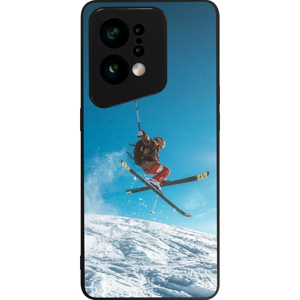 OPPO Find X5 Case Hülle - Silikon schwarz Winter 22 Ski Jump