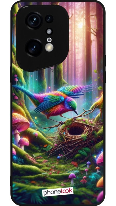 OPPO Find X5 Pro Case Hülle - Silikon schwarz Vogel Nest Wald