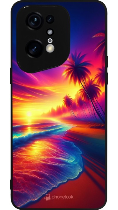 OPPO Find X5 Pro Case Hülle - Silikon schwarz Strand Sonnenuntergang auffällig