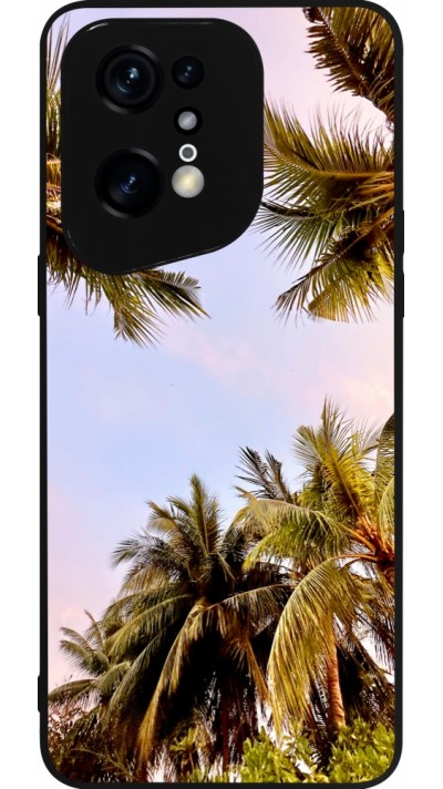 OPPO Find X5 Pro Case Hülle - Silikon schwarz Summer 2023 palm tree vibe