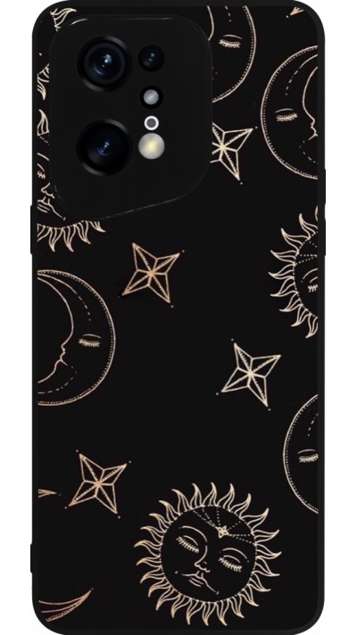 OPPO Find X5 Pro Case Hülle - Silikon schwarz Suns and Moons