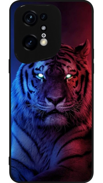 OPPO Find X5 Pro Case Hülle - Silikon schwarz Tiger Blue Red