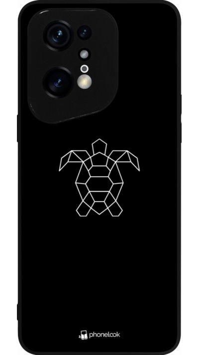 OPPO Find X5 Pro Case Hülle - Silikon schwarz Turtles lines on black