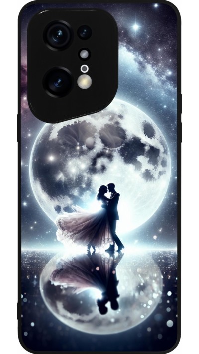 OPPO Find X5 Pro Case Hülle - Silikon schwarz Valentin 2024 Liebe unter dem Mond