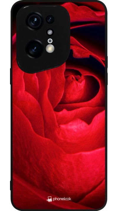 OPPO Find X5 Pro Case Hülle - Silikon schwarz Valentine 2022 Rose