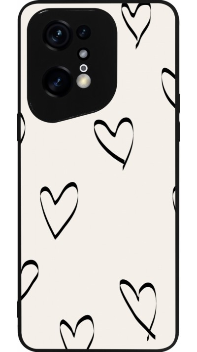 OPPO Find X5 Pro Case Hülle - Silikon schwarz Valentine 2023 minimalist hearts