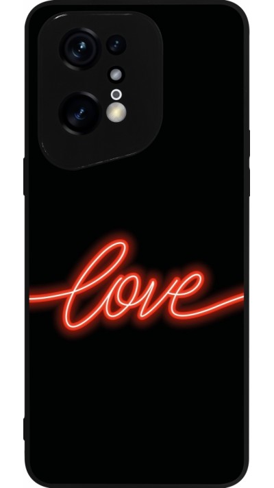 OPPO Find X5 Pro Case Hülle - Silikon schwarz Valentine 2023 neon love