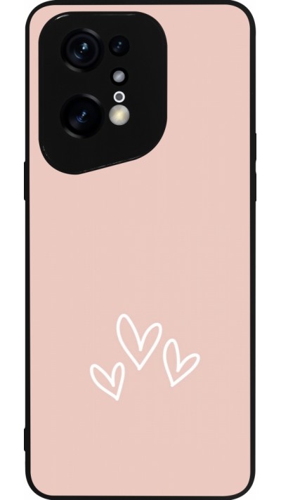 OPPO Find X5 Pro Case Hülle - Silikon schwarz Valentine 2023 three minimalist hearts