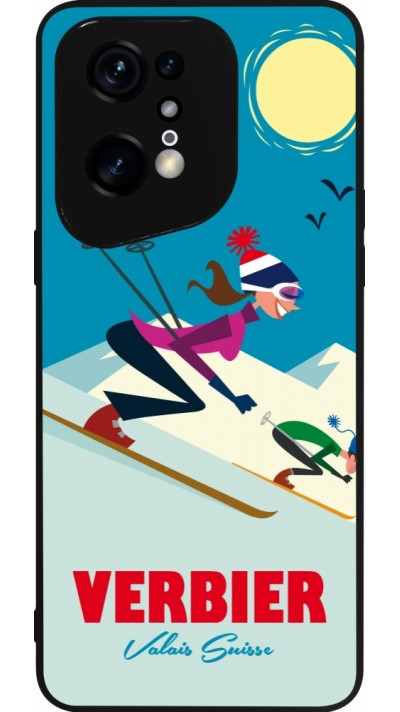 OPPO Find X5 Pro Case Hülle - Silikon schwarz Verbier Ski Downhill