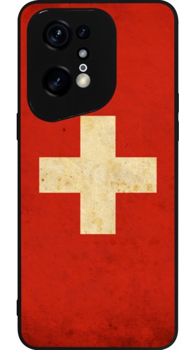 OPPO Find X5 Pro Case Hülle - Silikon schwarz Vintage Flag SWISS