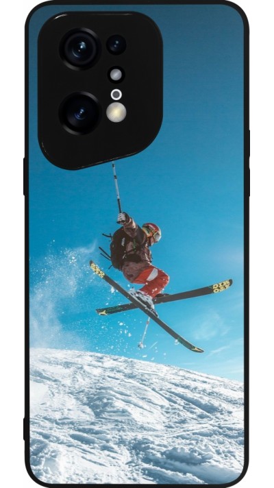 OPPO Find X5 Pro Case Hülle - Silikon schwarz Winter 22 Ski Jump