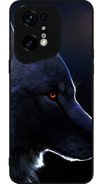 OPPO Find X5 Pro Case Hülle - Silikon schwarz Wolf Shape