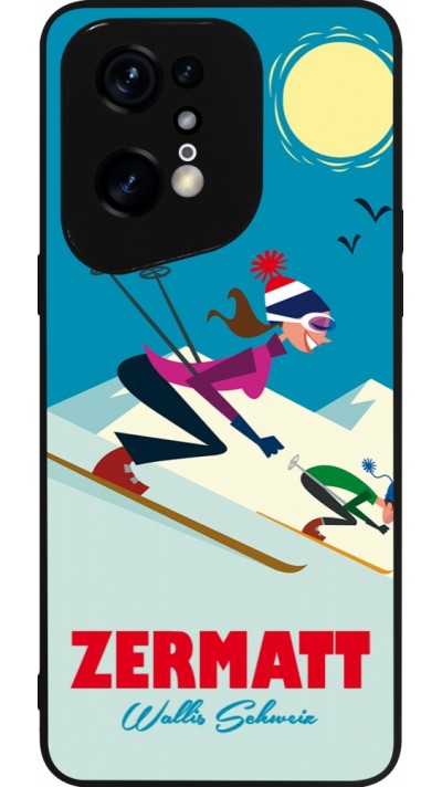 OPPO Find X5 Pro Case Hülle - Silikon schwarz Zermatt Ski Downhill