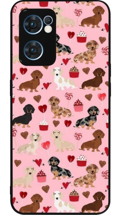 OPPO Reno7 5G Case Hülle - Silikon schwarz Valentine 2024 puppy love