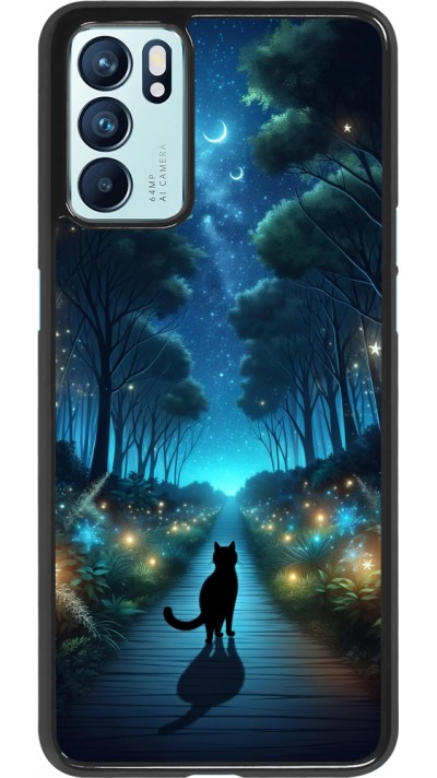 OPPO Reno6 5G Case Hülle - Schwarze Katze Spaziergang