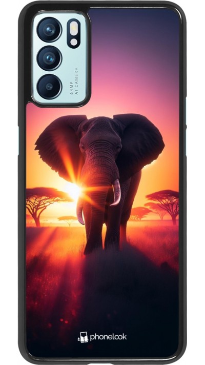 OPPO Reno6 5G Case Hülle - Elefant Sonnenaufgang Schönheit