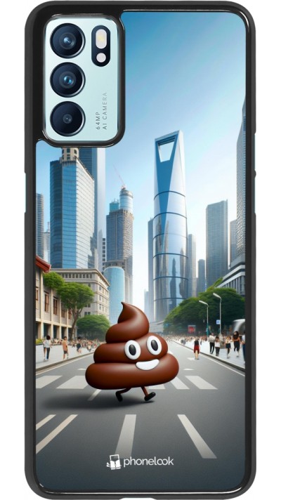 OPPO Reno6 5G Case Hülle - Kackhaufen Emoji Spaziergang