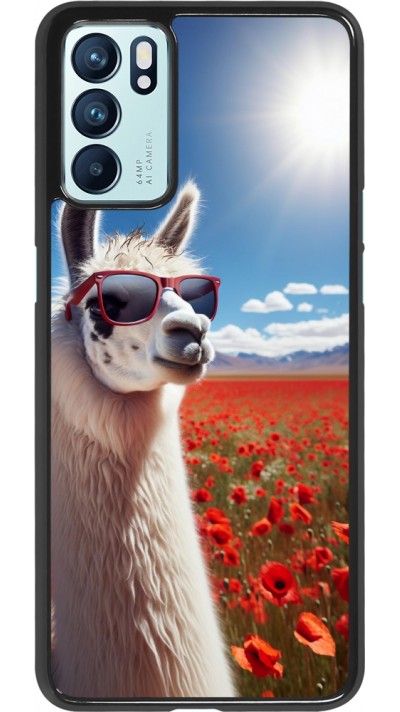 OPPO Reno6 5G Case Hülle - Lama Chic in Mohnblume