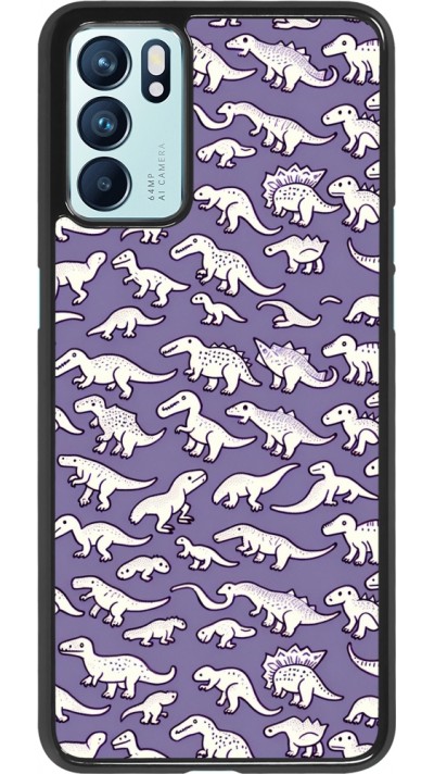 OPPO Reno6 5G Case Hülle - Mini-Dino-Muster violett