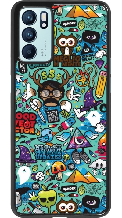 OPPO Reno6 5G Case Hülle - Mixed Cartoons Turquoise