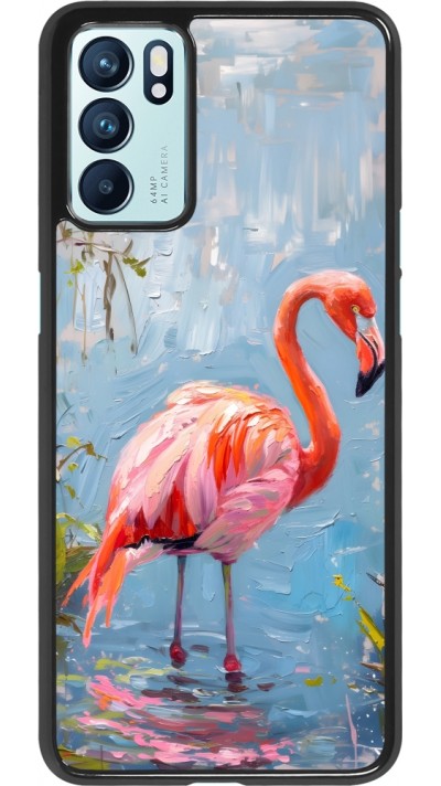 OPPO Reno6 5G Case Hülle - Paint Flamingo