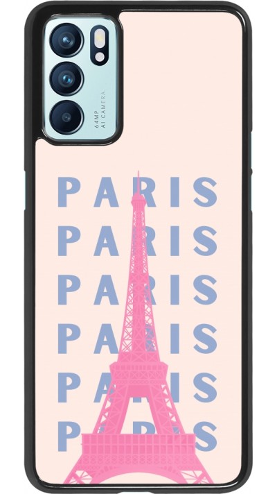 OPPO Reno6 5G Case Hülle - Paris Pink Print