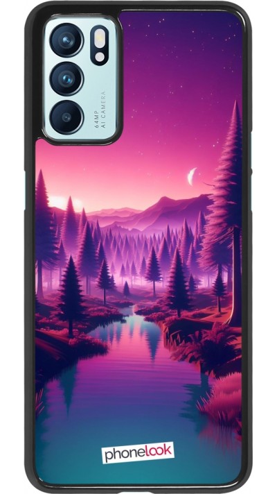 OPPO Reno6 5G Case Hülle - Lila-rosa Landschaft