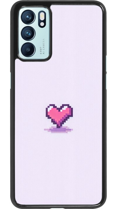 OPPO Reno6 5G Case Hülle - Pixel Herz Hellviolett