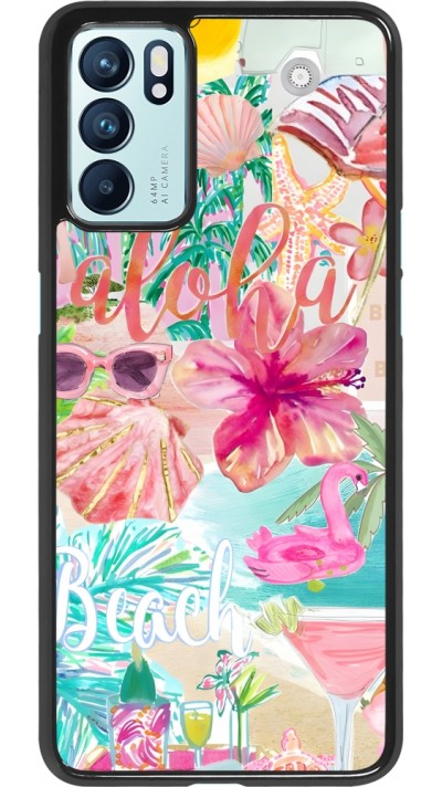 OPPO Reno6 5G Case Hülle - Preppy Collage Aloha