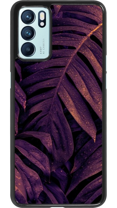 Oppo Reno6 5G Case Hülle - Purple Light Leaves