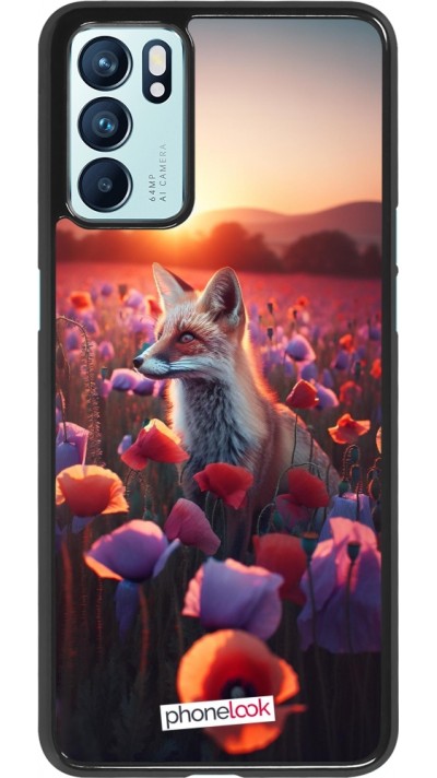 OPPO Reno6 5G Case Hülle - Purpurroter Fuchs bei Dammerung