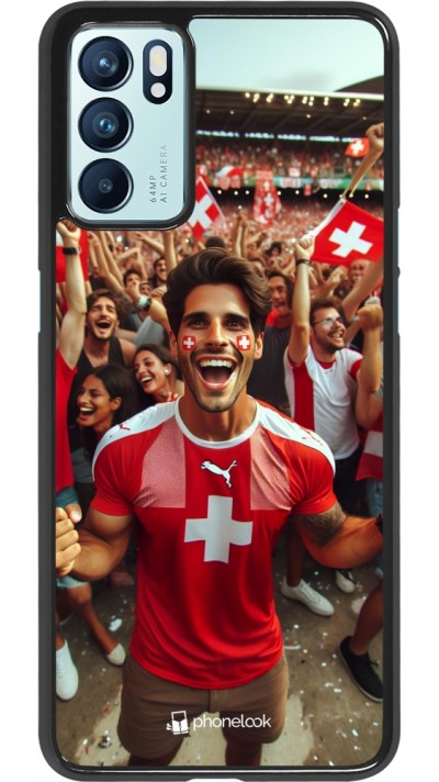 OPPO Reno6 5G Case Hülle - Schweizer Fan Euro 2024