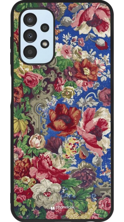 Coque Samsung Galaxy A13 5G - Silicone rigide noir Vintage Art Flowers