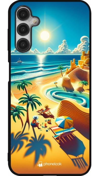 Coque Samsung Galaxy A14 5G - Silicone rigide noir Sunset Breeze