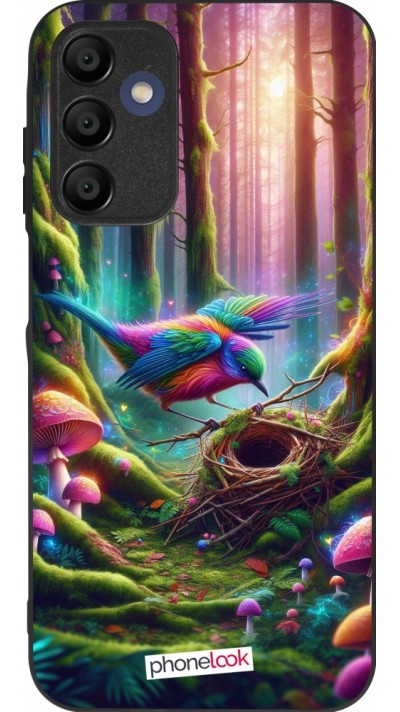 Samsung Galaxy A15 Case Hülle - Silikon schwarz Vogel Nest Wald