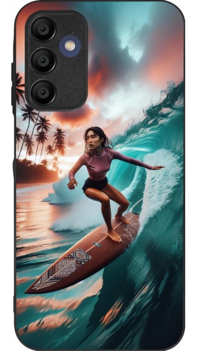 Samsung Galaxy A15 Case Hülle - Silikon schwarz Surferin aus Bali