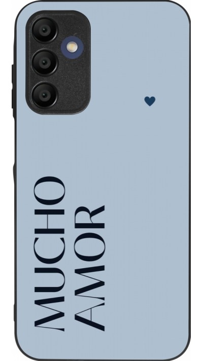 Samsung Galaxy A15 Case Hülle - Silikon schwarz Valentine 2024 mucho amor azul