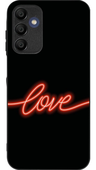 Samsung Galaxy A15 Case Hülle - Silikon schwarz Valentine 2023 neon love