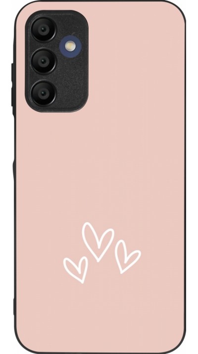 Samsung Galaxy A15 Case Hülle - Silikon schwarz Valentine 2023 three minimalist hearts