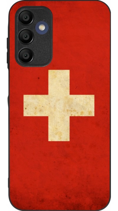 Samsung Galaxy A15 Case Hülle - Silikon schwarz Vintage Flag SWISS