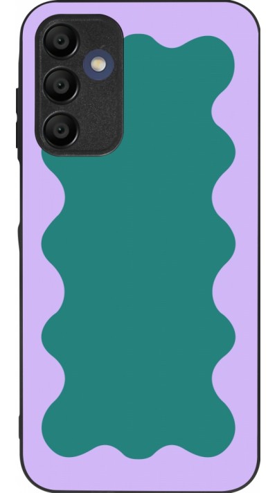 Samsung Galaxy A15 Case Hülle - Silikon schwarz Wavy Rectangle Green Purple