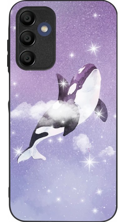 Samsung Galaxy A15 Case Hülle - Silikon schwarz Whale in sparking stars