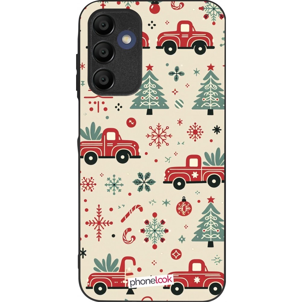 Samsung Galaxy A15 Case Hülle - Silikon schwarz Weihnachten 2024 Lkw Tanne