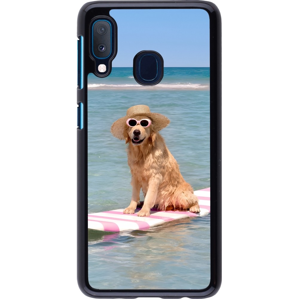 Samsung Galaxy A20e Case Hülle - Summer Dog on Paddle