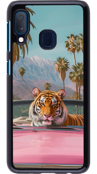 Samsung Galaxy A20e Case Hülle - Tiger Auto rosa